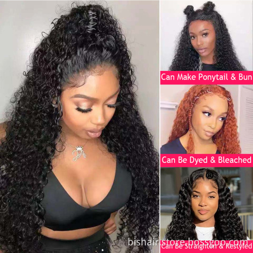 BIS Wholesale Jerry Curly 4x4 Transparent Lace Frontal Wigs Virgin Brazilian Curly 100% Human Hair Wig For Black Women